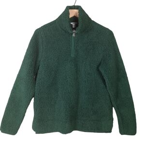 Sonoma Forest Green Sherpa Pullover quarter zip Size Small